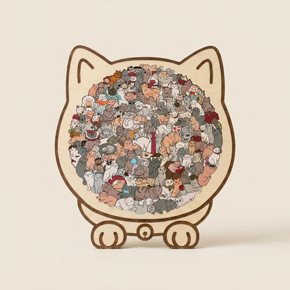 135-Piece Animal Shaped Wooden Jigsaw Puzzle for Adults, Cute Pet & Wildlife Lovers Decorative Home Decor, Cat Dog Bear Wood Puzzle, Unique Gift for Animal Lovers, Stress Relief & Relaxation