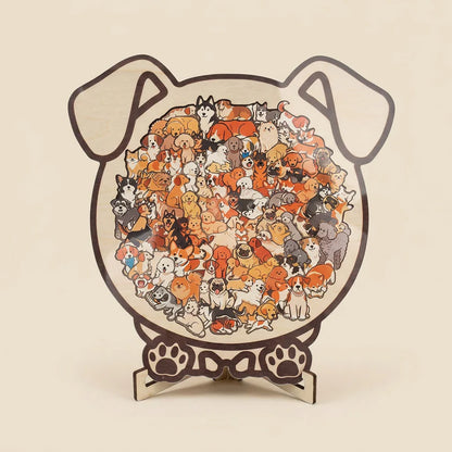 135-Piece Animal Shaped Wooden Jigsaw Puzzle for Adults, Cute Pet & Wildlife Lovers Decorative Home Decor, Cat Dog Bear Wood Puzzle, Unique Gift for Animal Lovers, Stress Relief & Relaxation
